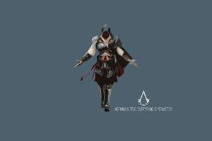 Ezio Auditore da Firenze, Assassins Creed, Artwork, Video games, Simple background
