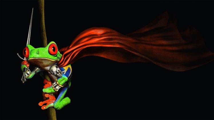 artwork, Toad the Paladin, Frog, Knights, Paladin, Red Eyed Tree Frogs HD Wallpaper Desktop Background