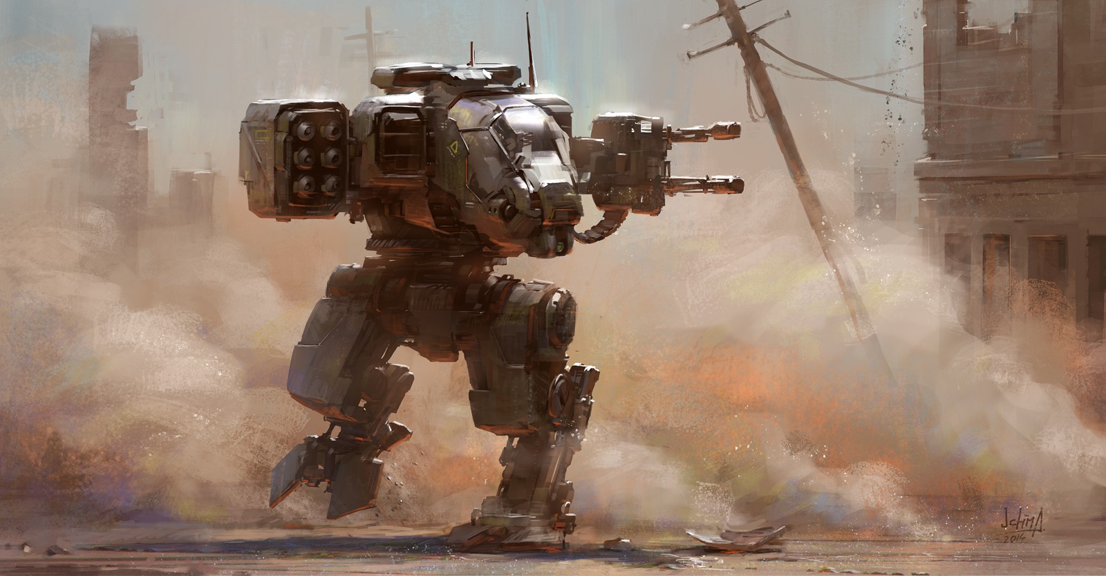 artwork, Mech, Science fiction Wallpaper