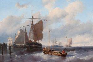 painting, Ship, French, Artwork, Sailing ship, Classic art