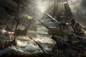 artwork, Darek Zabrocki, Sailing ship, Pirates