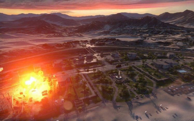 Bandar Desert, Battlefield 3, Explosion HD Wallpaper Desktop Background
