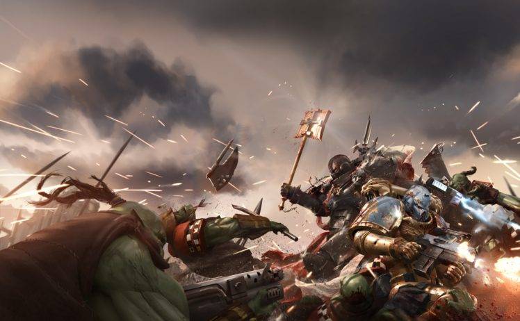 warrior, Orcs, War, Axes, Weapon, Warhammer 40, 000 HD Wallpaper Desktop Background