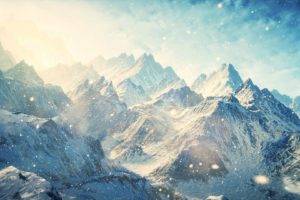 mountain, Snow, Artwork