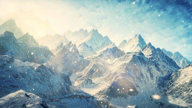 mountain, Snow, Artwork HD Wallpaper Desktop Background