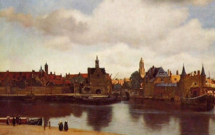 artwork, Johannes Vermeer, Painting, Gezicht op Delft, Classic art HD Wallpaper Desktop Background
