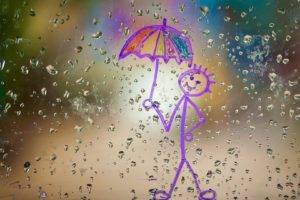 artwork, Water drops, Umbrella