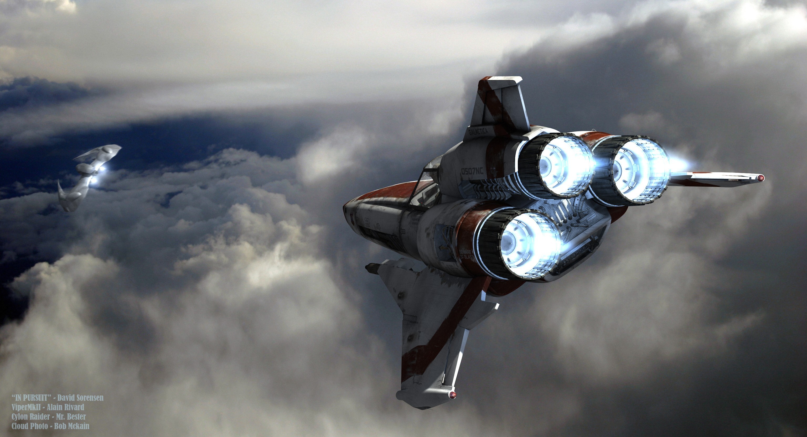 Battlestar Galactica, Spaceship, Digital art Wallpaper