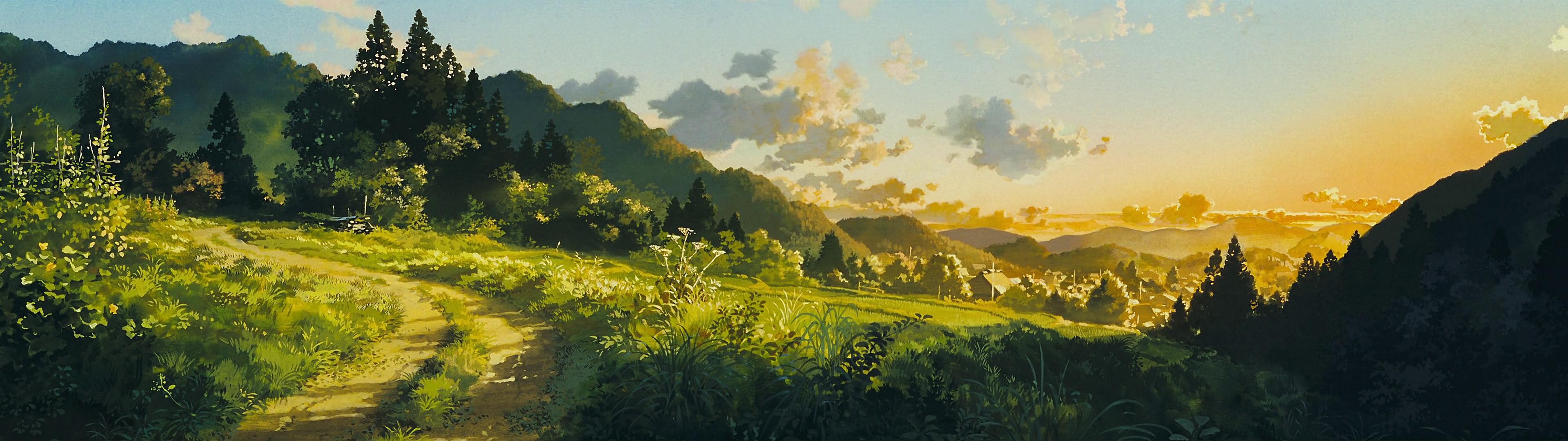 Studio Ghibli, Only Yesterday, Multiple display, Artwork, Path Wallpaper