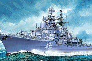 boat, Army, Artwork, Sovremennyy class destroyer, Admiral Ushakov (434)