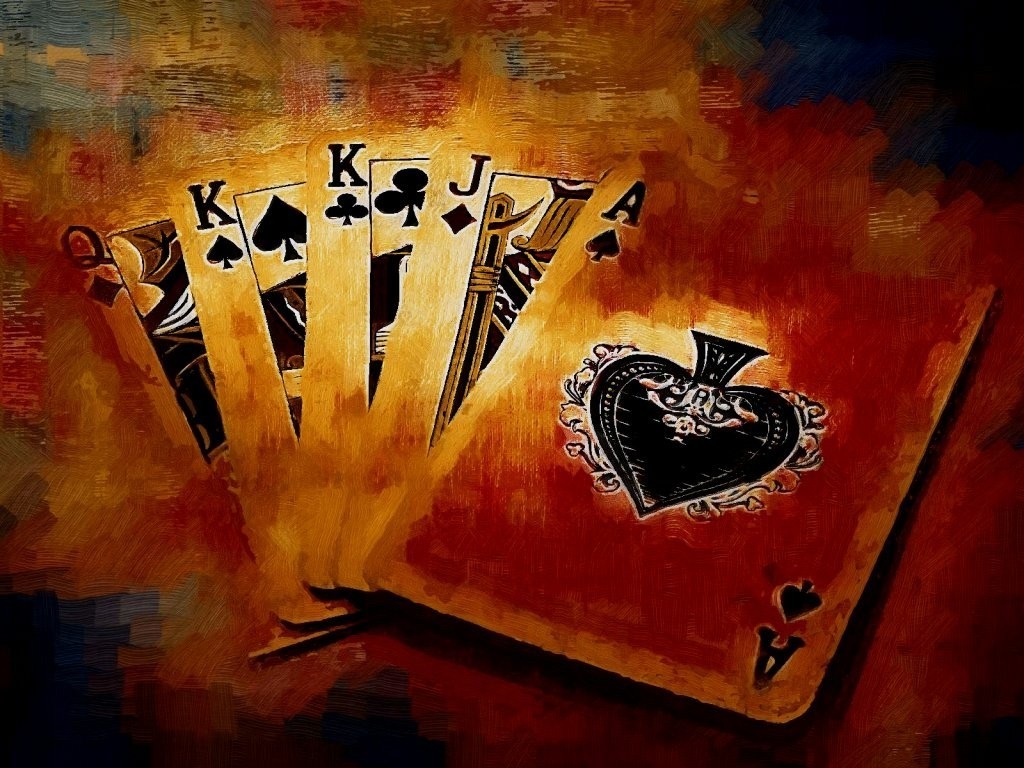 playing cards, Brown, Digital art Wallpaper