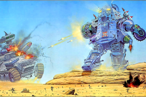 Angus McKie, Science fiction, Robot, Battle, Explosion, Artwork