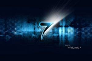 operating systems, Windows 7, Microsoft Windows, Digital art, Blue