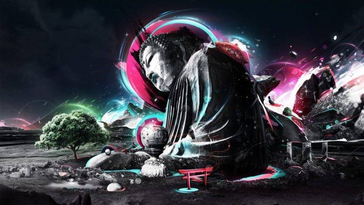 Buddha, Digital art HD Wallpaper Desktop Background