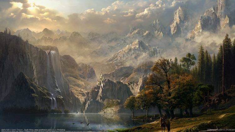 artwork, Nature, Landscape, Mountains HD Wallpaper Desktop Background