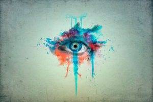 eyes, Paint splatter, Watercolor, Grunge, Artwork