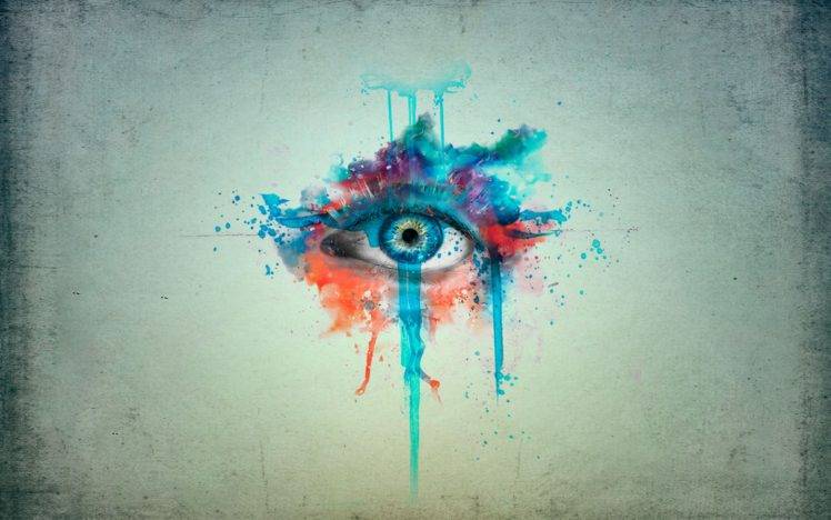 eyes, Paint splatter, Watercolor, Grunge, Artwork HD Wallpaper Desktop Background