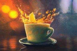Sylar, Artwork, Tea, Splashes, Lemons, Cup