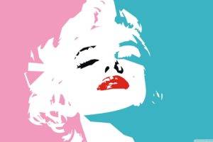 Marilyn Monroe, Celebrity, Pink, Blue, Colorful, Artwork, Queen