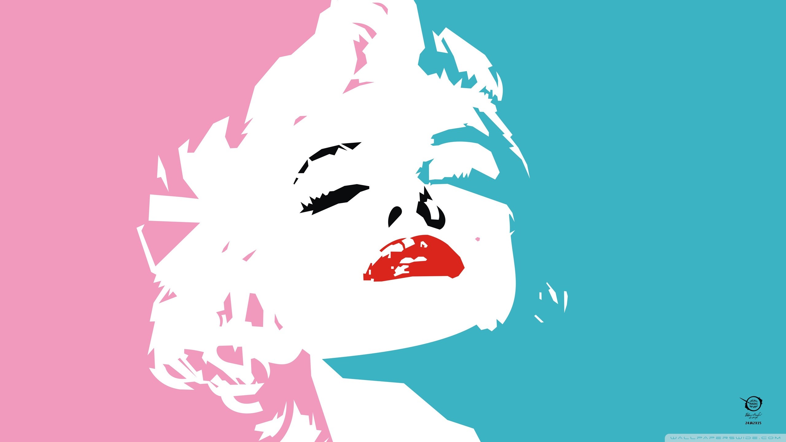 Marilyn Monroe, Celebrity, Pink, Blue, Colorful, Artwork, Queen Wallpaper