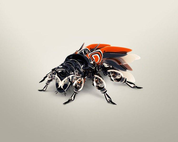 insect, Simple background, Render, CGI, Digital art, Animals HD Wallpaper Desktop Background