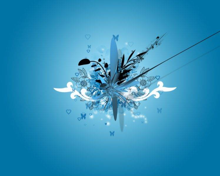 abstract, Blue background, Digital art HD Wallpaper Desktop Background
