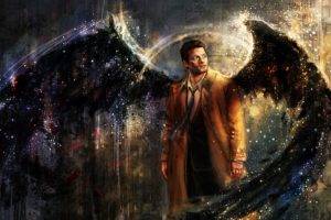 Castiel, Drawing, Supernatural, Artwork, Wings, Painting