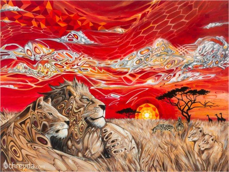 abstract, Lion, Africa, Artwork, Animals HD Wallpaper Desktop Background