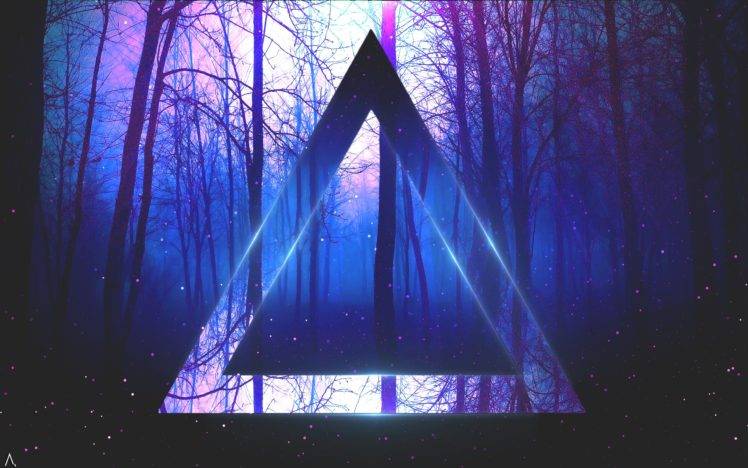 triangle, Artwork, Trees, Abstract, Digital art HD Wallpaper Desktop Background