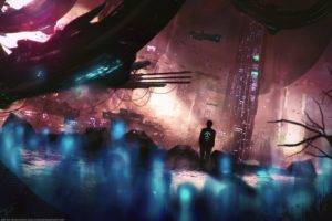futuristic city, Science fiction, Futuristic, Digital art