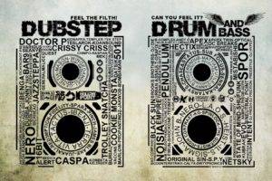 dubstep, Music, Typography, Grunge, Digital art
