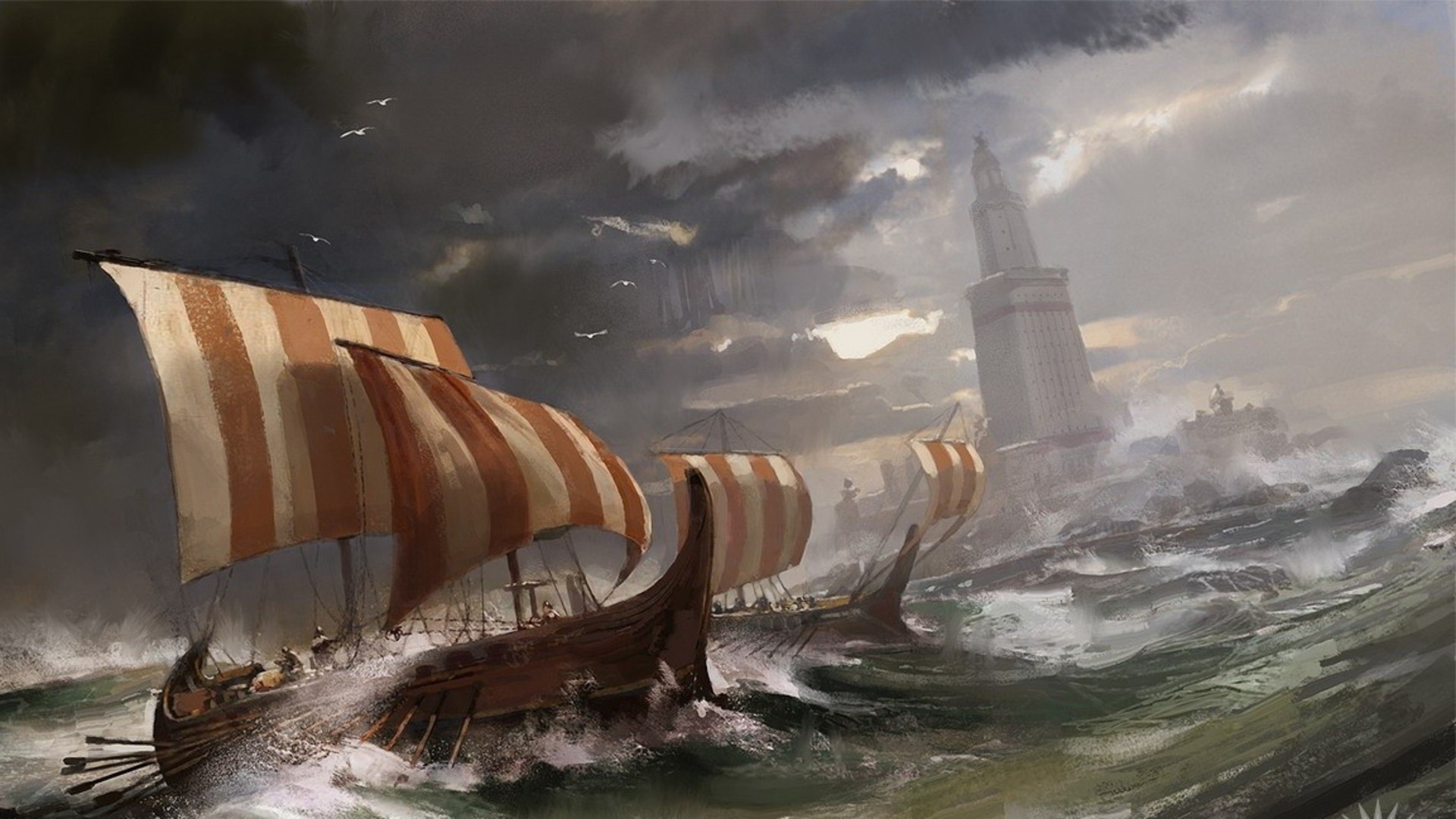 Vikings, Boat, Artwork Wallpaper