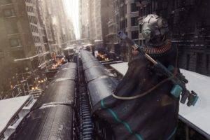 artwork, Futuristic, Science fiction, Train
