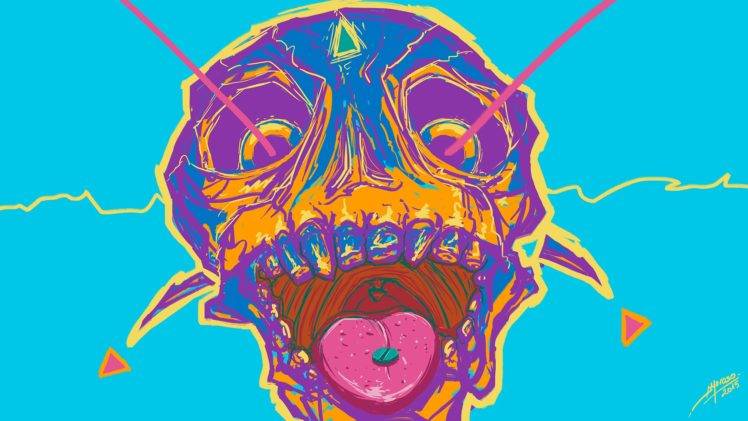 psychedelic, Artwork, Skull HD Wallpaper Desktop Background