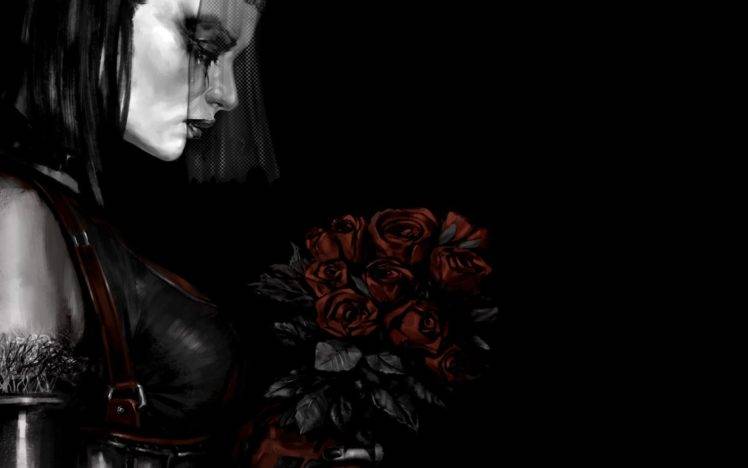 fantasy girl, Rose, Artwork, Flowers HD Wallpaper Desktop Background