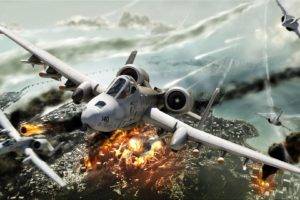 artwork, Dogfight, Dassault Rafale, Fairchild A 10 Thunderbolt II