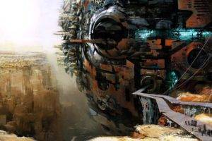 concept art, Guild Wars 2, Science fiction, Artwork, Machine, Canyon, Daniel Dociu