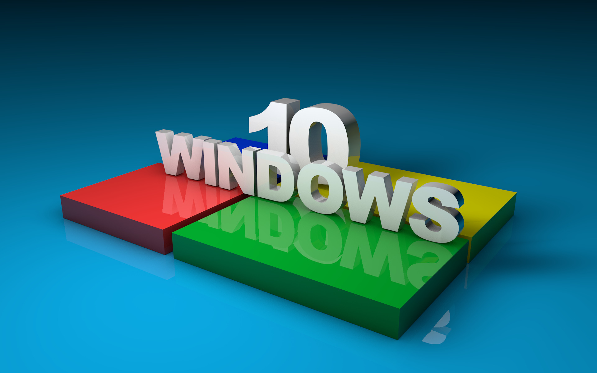 Windows 10, Simple, Digital art, Operating systems, Reflection Wallpaper