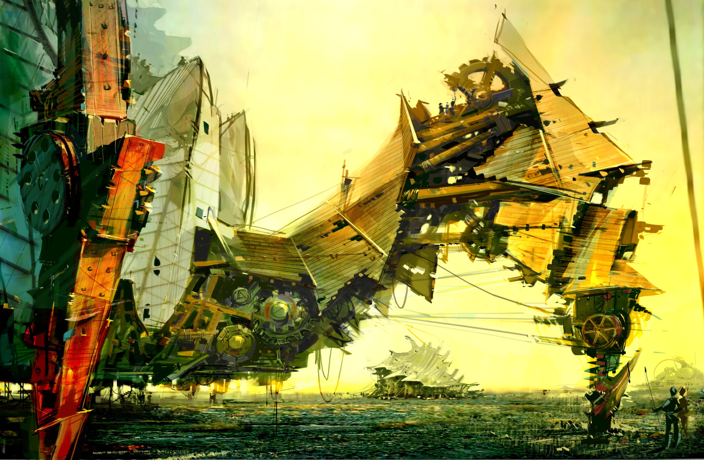 machine, Concept art, Guild Wars, Daniel Dociu Wallpaper