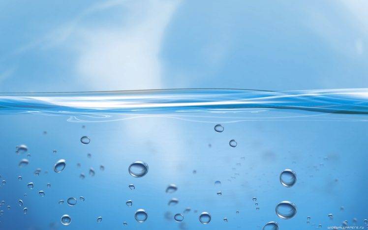 liquid, Blue background, Water, Bubbles, Digital art HD Wallpaper Desktop Background