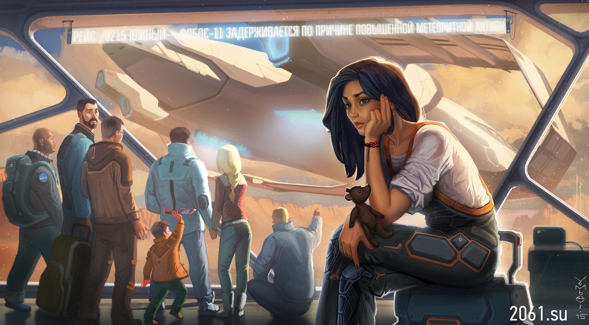 futuristic, Artwork, Cyrillic, NASA Wallpaper