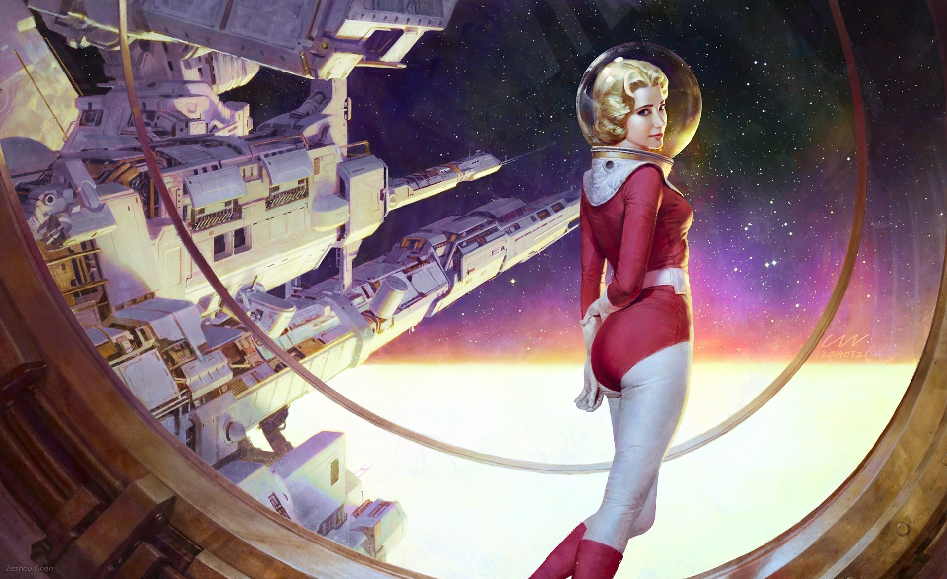 science fiction, Astronaut, Artwork Wallpaper