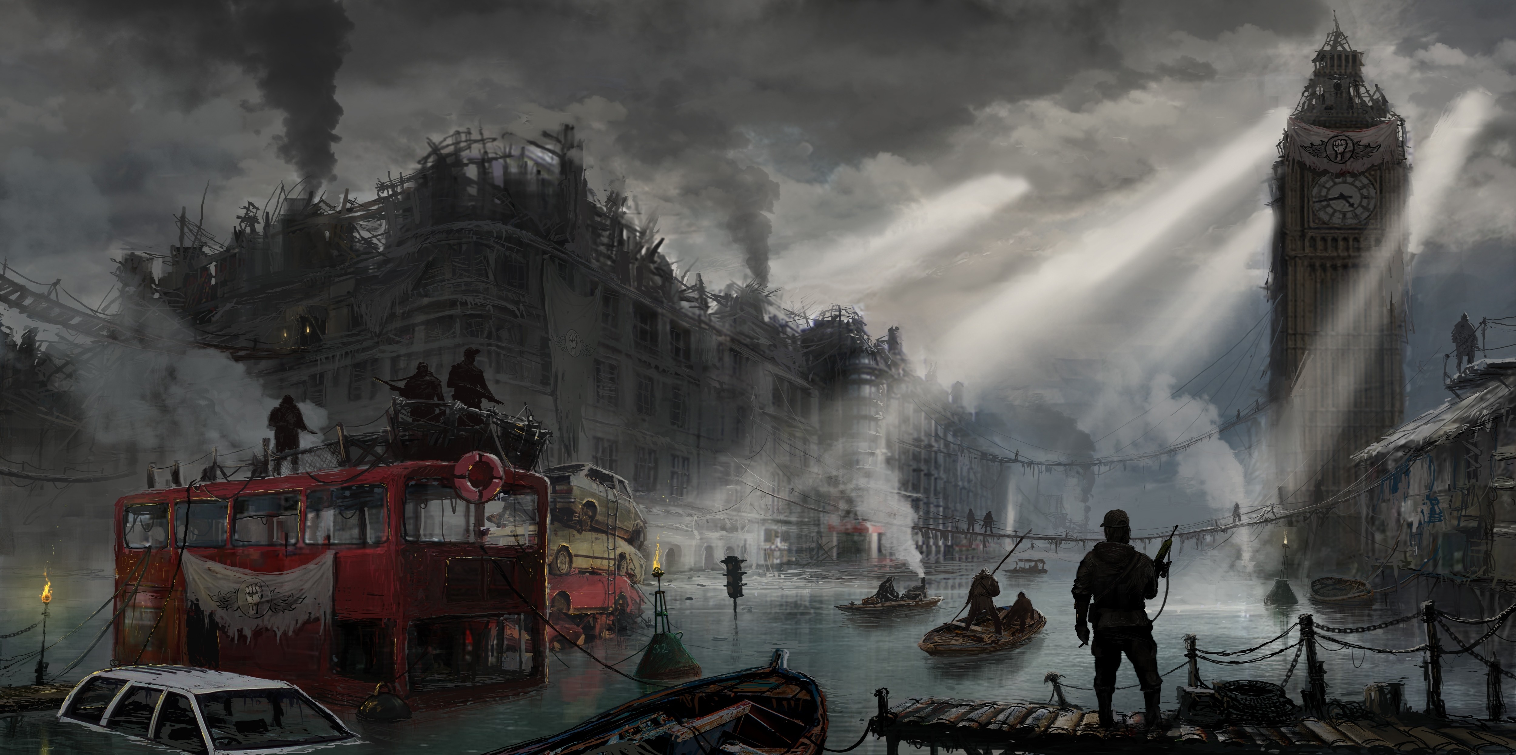 apocalyptic, London, Artwork, Dystopian Wallpaper