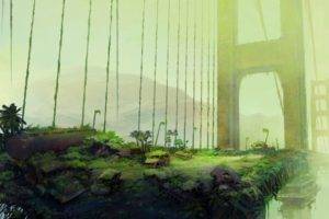 Golden Gate Bridge, Artwork, Apocalyptic, Futuristic
