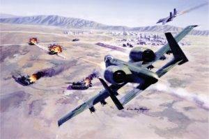aircraft, War, Battle, Air force, Fairchild Republic A 10 Thunderbolt II, Artwork