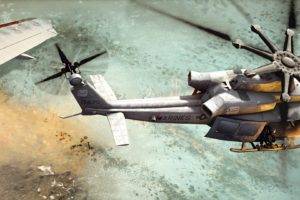 helicopters, UH 1, Aerial view, Beach, Battlefield 4