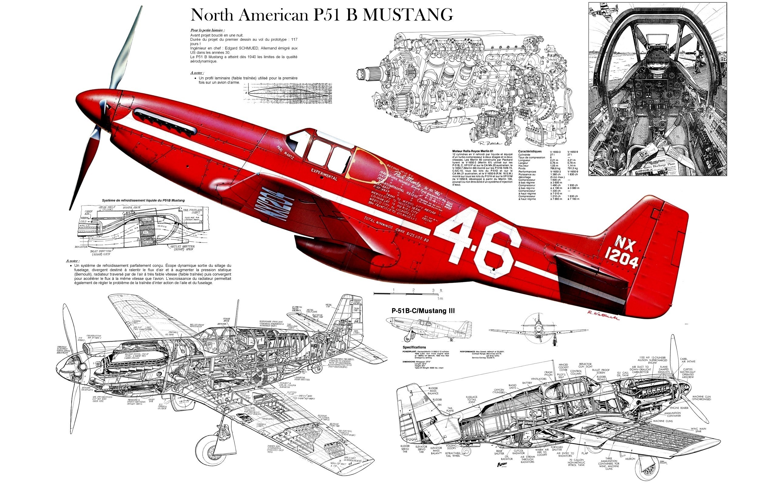 digital art, Sketches, Airplane, Cockpit, North American P 51 Mustang Wallpaper