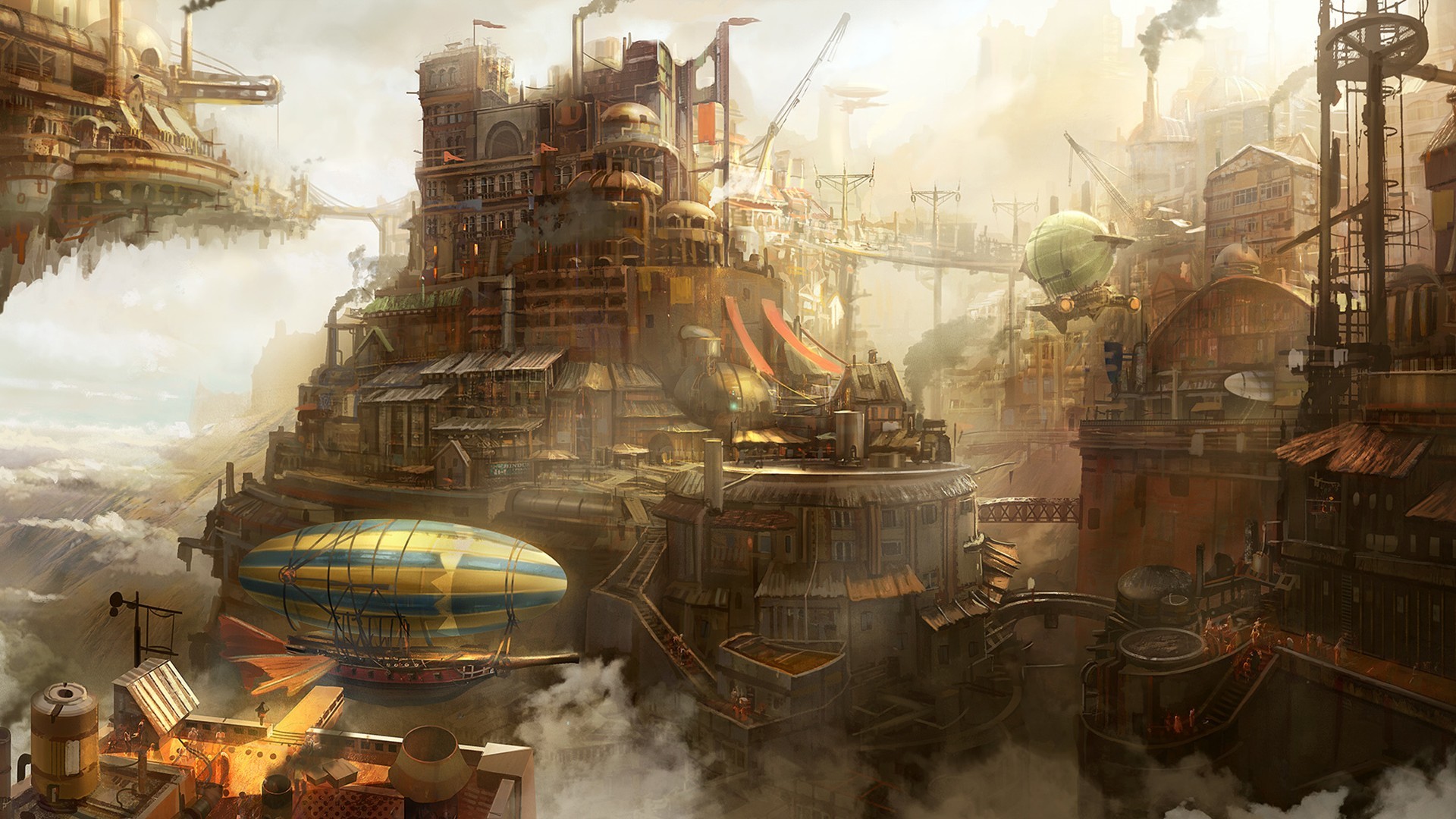 artwork, Steampunk, City Wallpapers HD / Desktop and Mobile Backgrounds