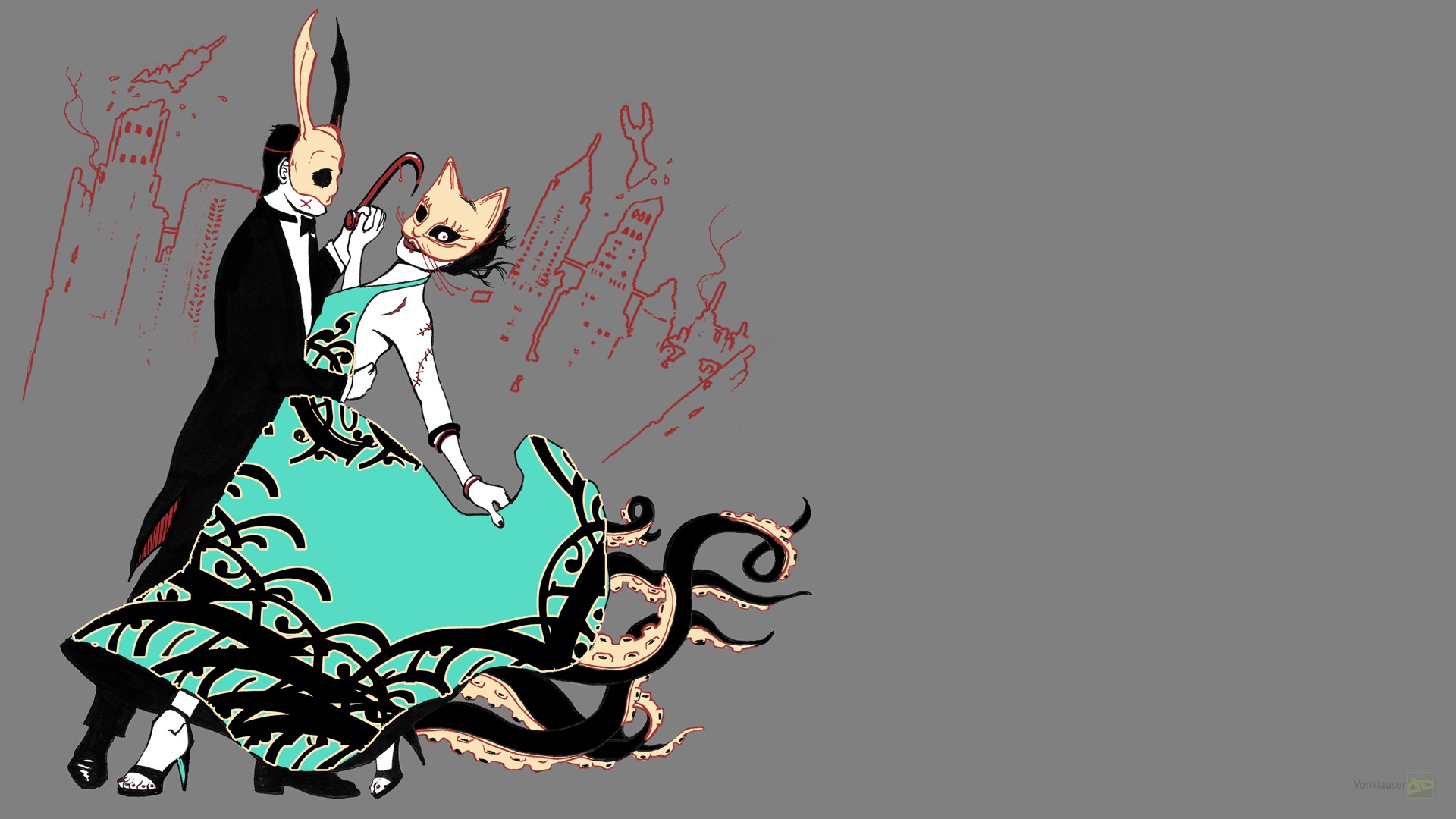 BioShock, Dancing, Mask Wallpaper