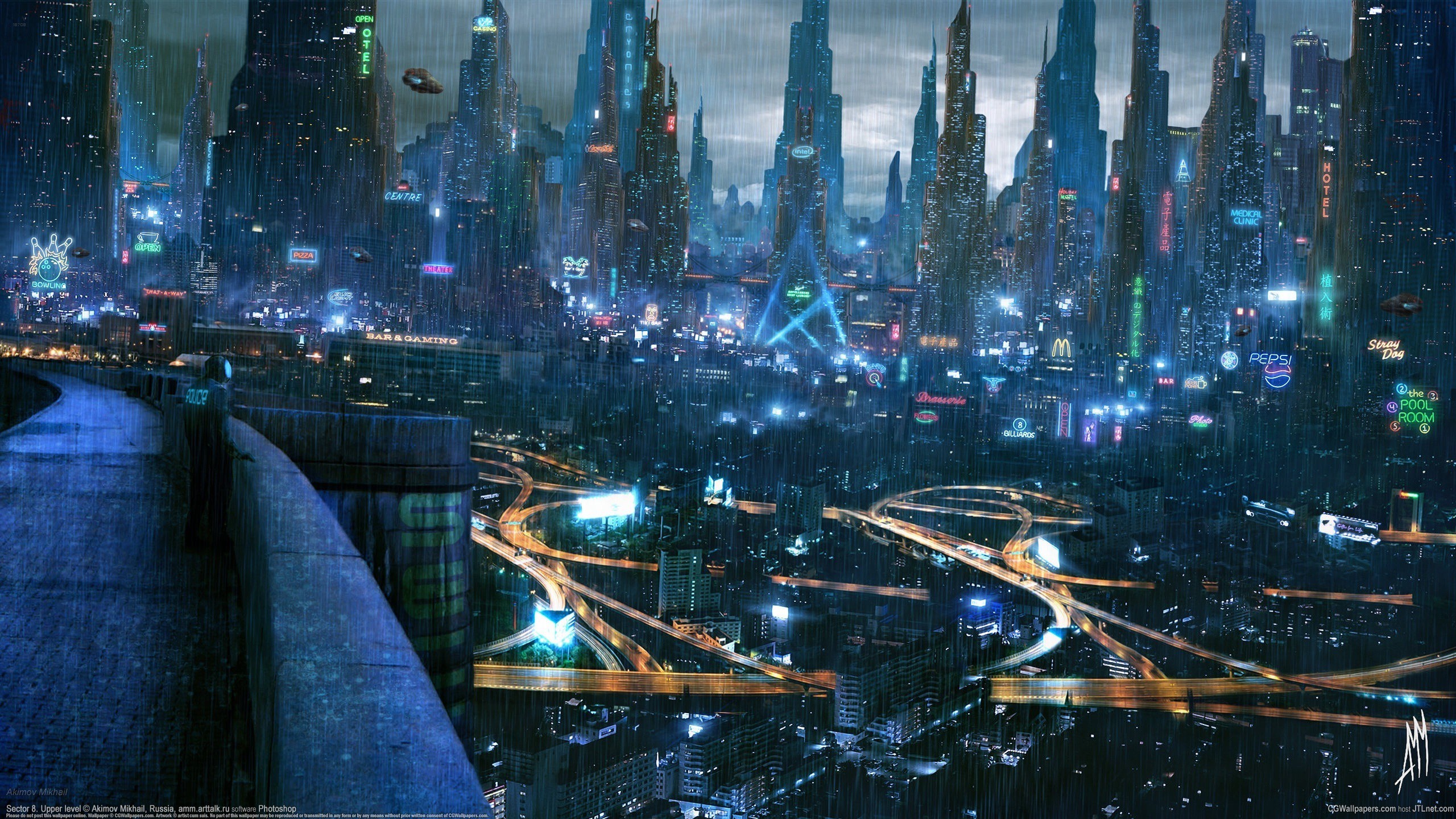 cyberpunk, Cityscape, City, Futuristic city, Digital art Wallpaper